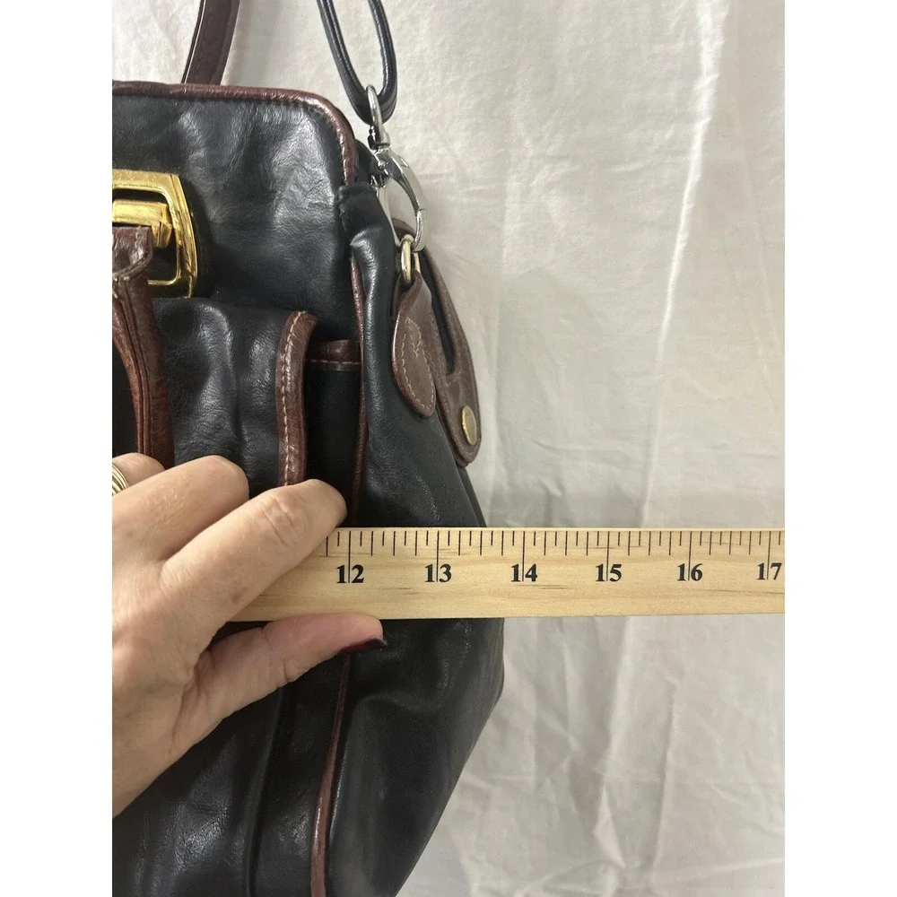 Rosetti Black Faux Leather Satchel Purse‎ Handbag